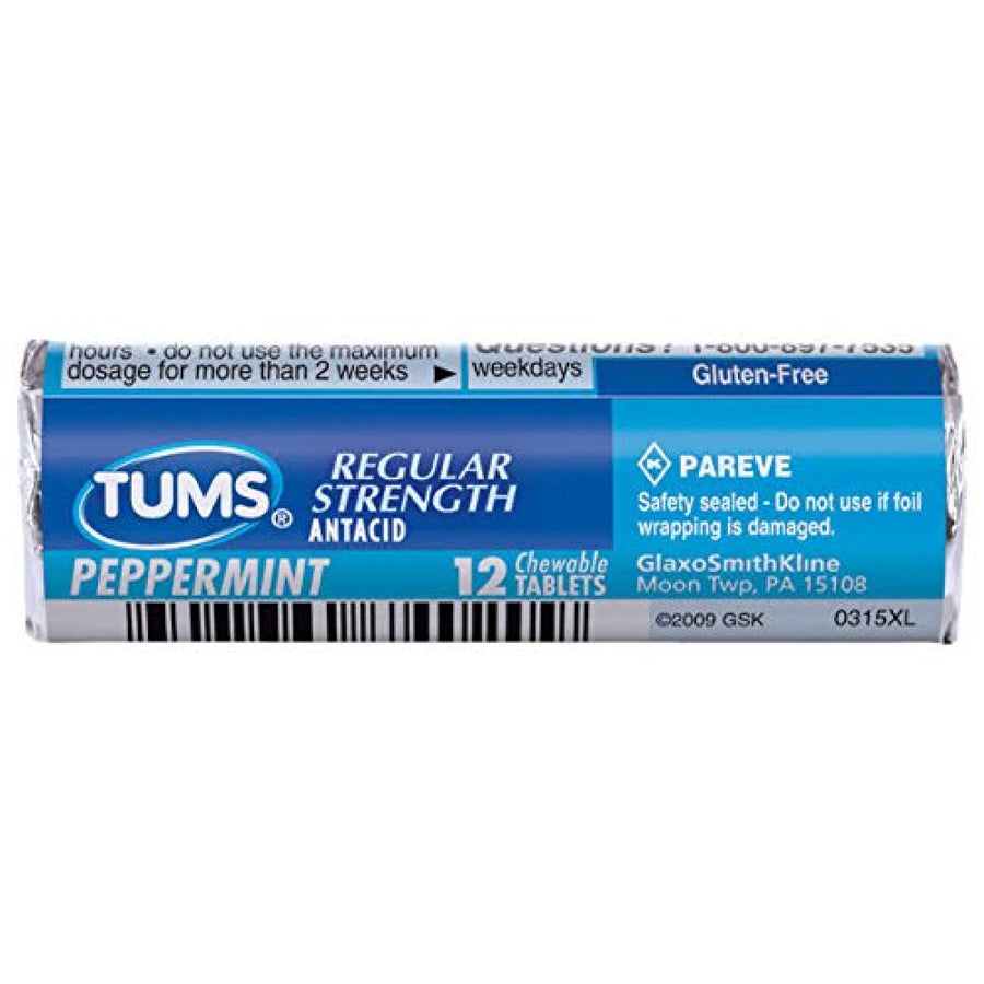 Tums Regular 12 Chewable Peppermint