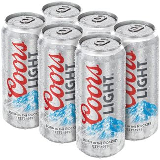 Coors Light 6-16 fl oz cans