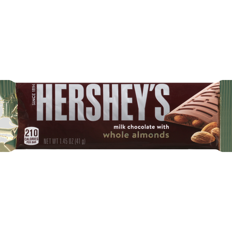 HERSHEY'S Milk Chocolate with Almonds Candy Bar, 1.45 oz